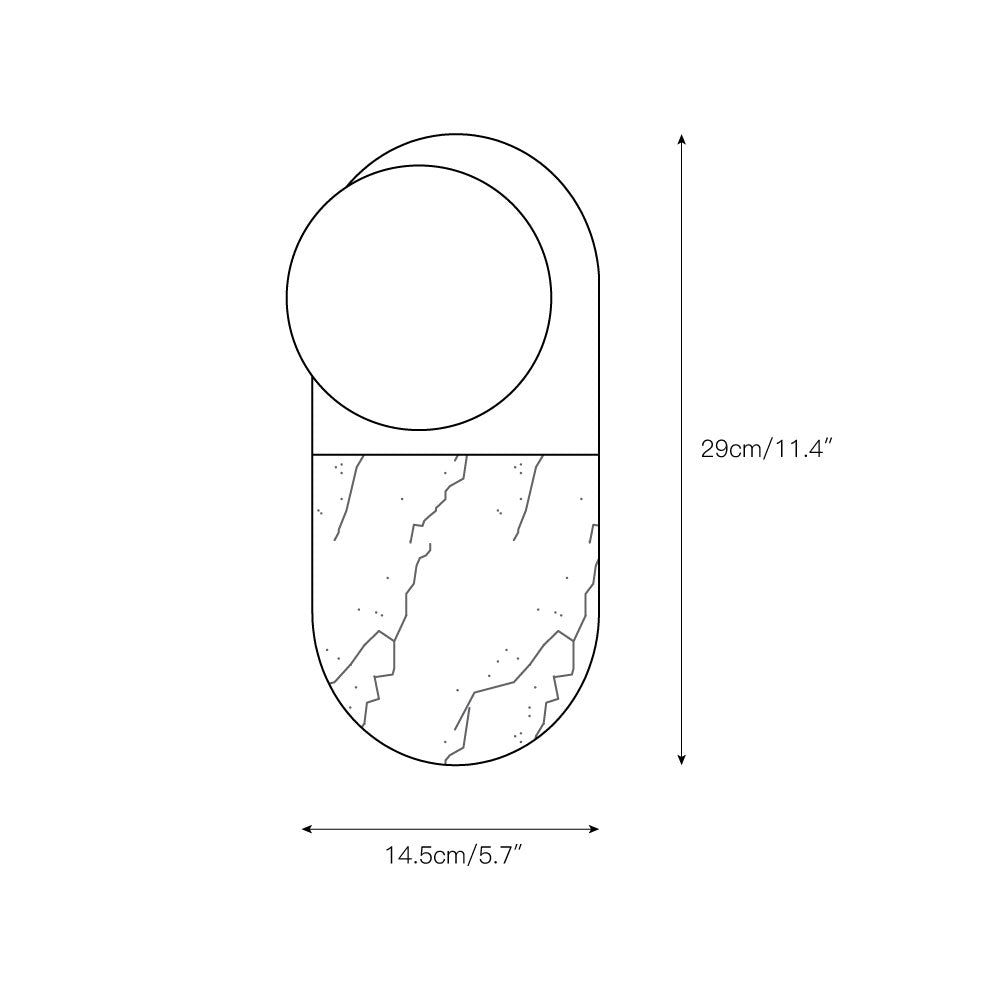 
Alvynan Marble Wall Sconce with Glass Shade