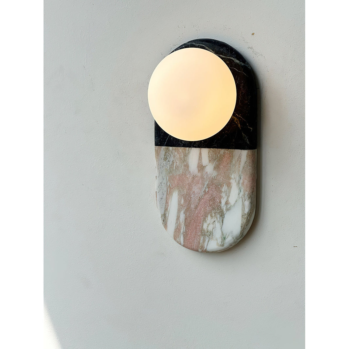 
Alvynan Marble Wall Sconce with Glass Shade