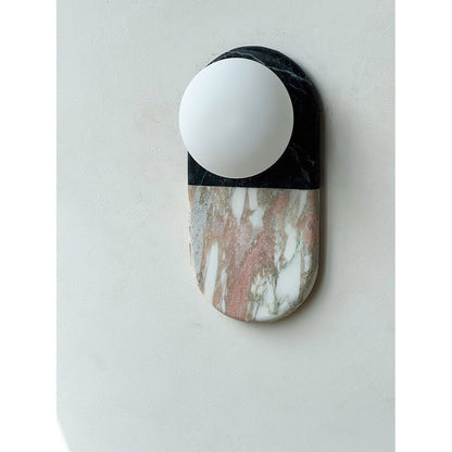 Alvynan Marble Wall Sconce with Glass Shade