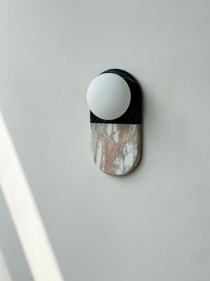 Alvynan Marble Wall Sconce with Glass Shade
