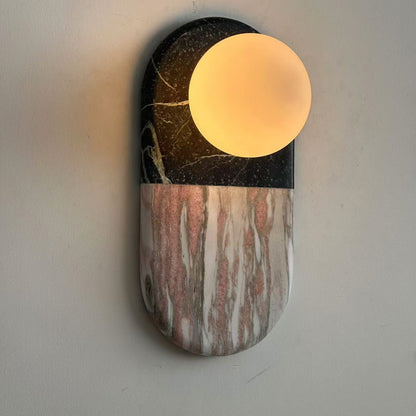 Alvynan Marble Wall Sconce with Glass Shade