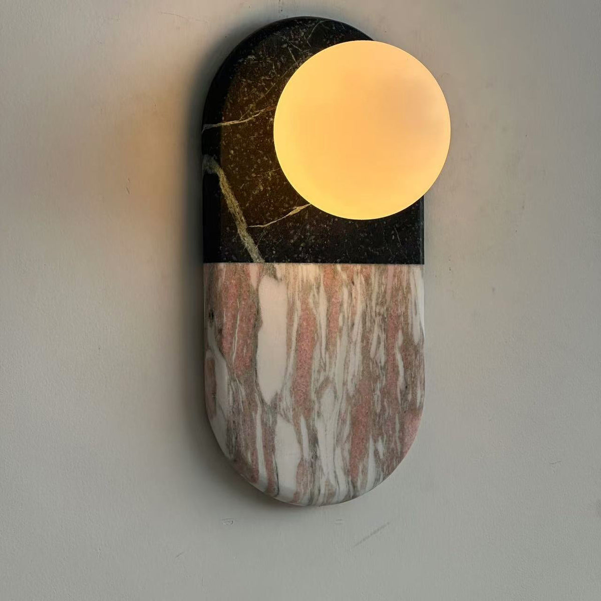 
Alvynan Marble Wall Sconce with Glass Shade