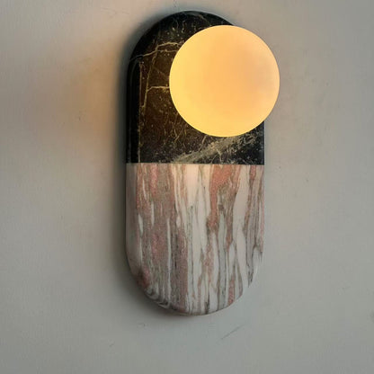 Alvynan Marble Wall Sconce with Glass Shade