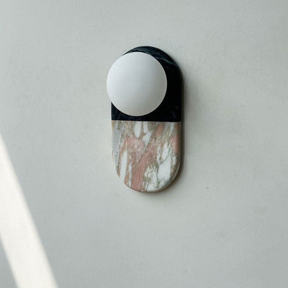 Alvynan Marble Wall Sconce with Glass Shade