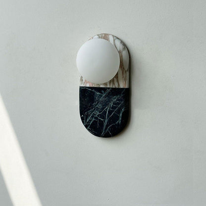 Alvynan Marble Wall Sconce with Glass Shade
