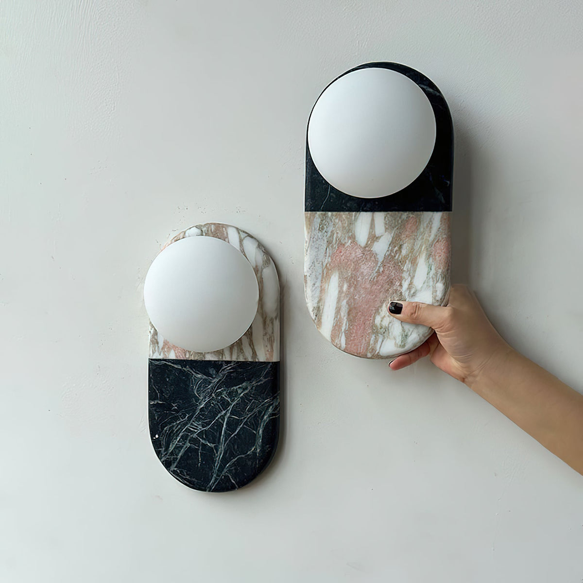 
Alvynan Marble Wall Sconce with Glass Shade