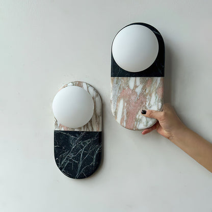 Alvynan Marble Wall Sconce with Glass Shade