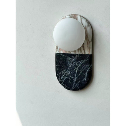 Alvynan Marble Wall Sconce with Glass Shade