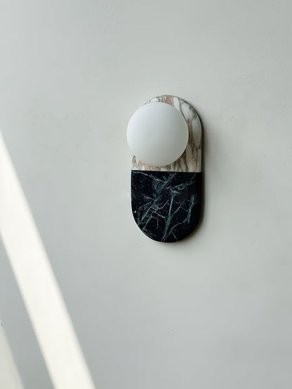 Alvynan Marble Wall Sconce with Glass Shade