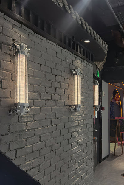 Nyliryra Offset Pillar Wall Lamp with Integrated LED