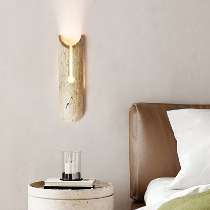 Olnorila Travertine Wall Lamp with Warm Stone Finish