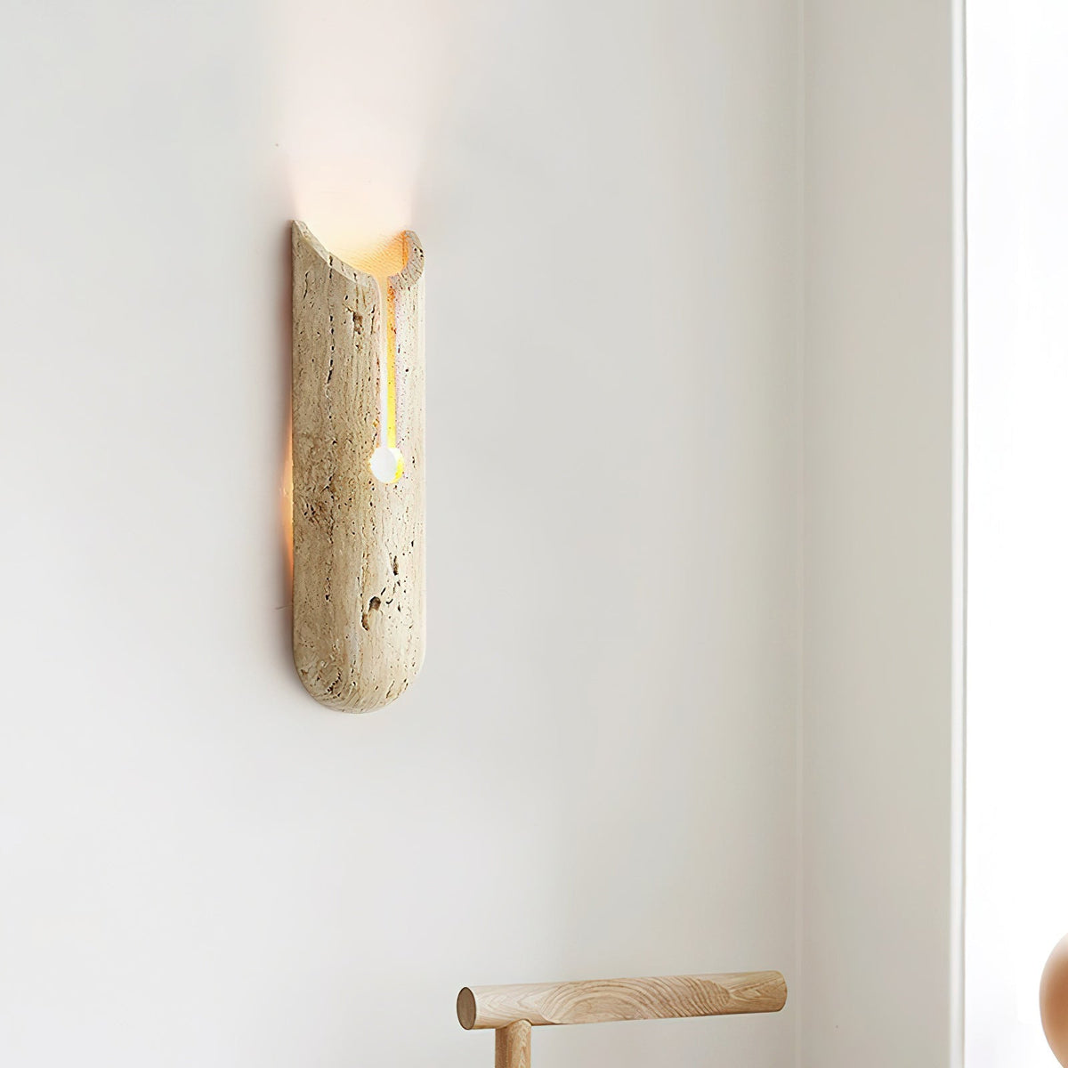 
Olnorila Travertine Wall Lamp with Warm Stone Finish