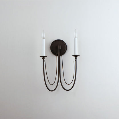 Aursilila Iron Wall Lamp with Sculptural Shade
