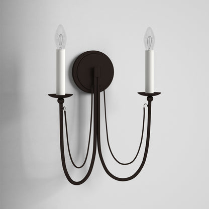 Aursilila Iron Wall Lamp with Sculptural Shade