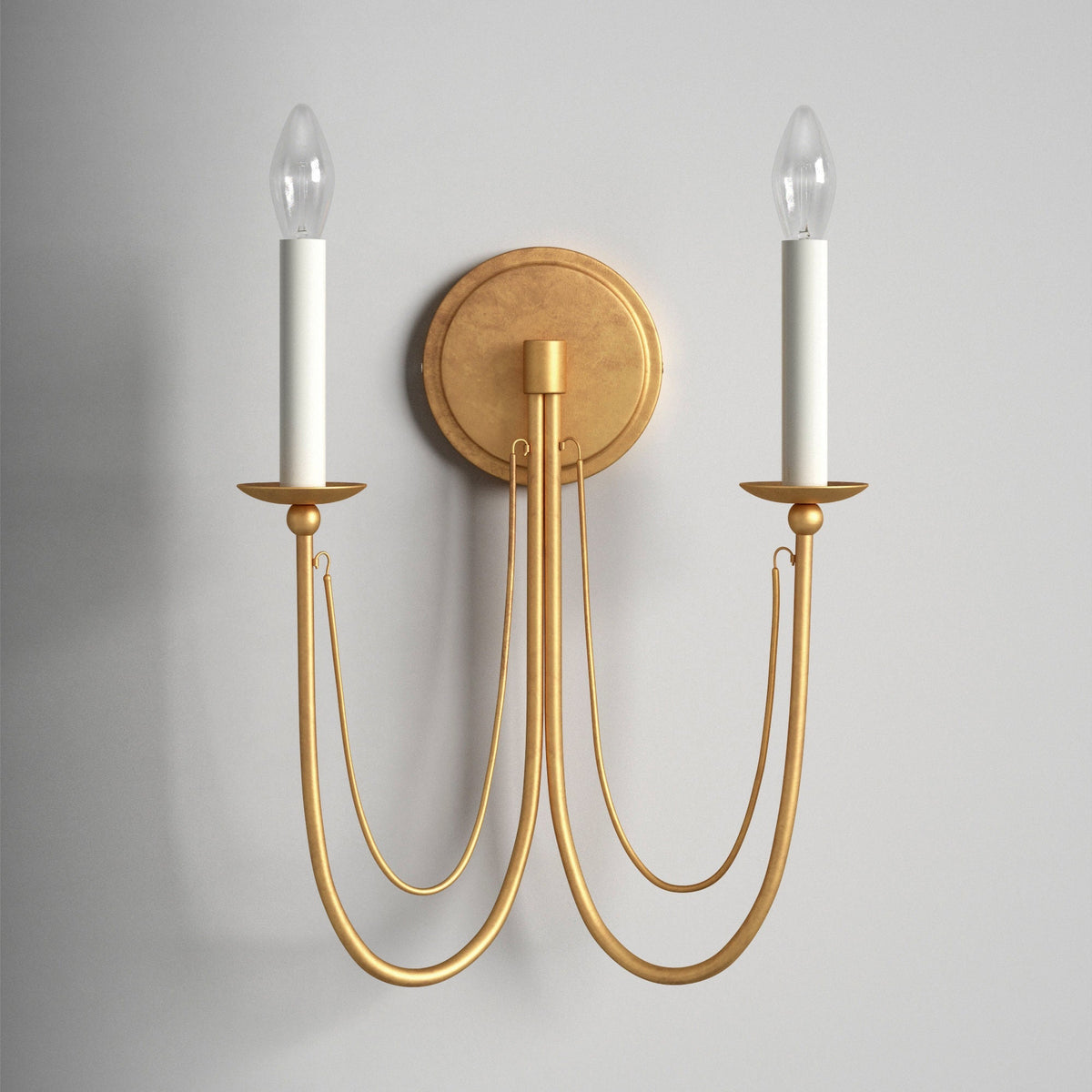 
Aursilila Iron Wall Lamp with Sculptural Shade