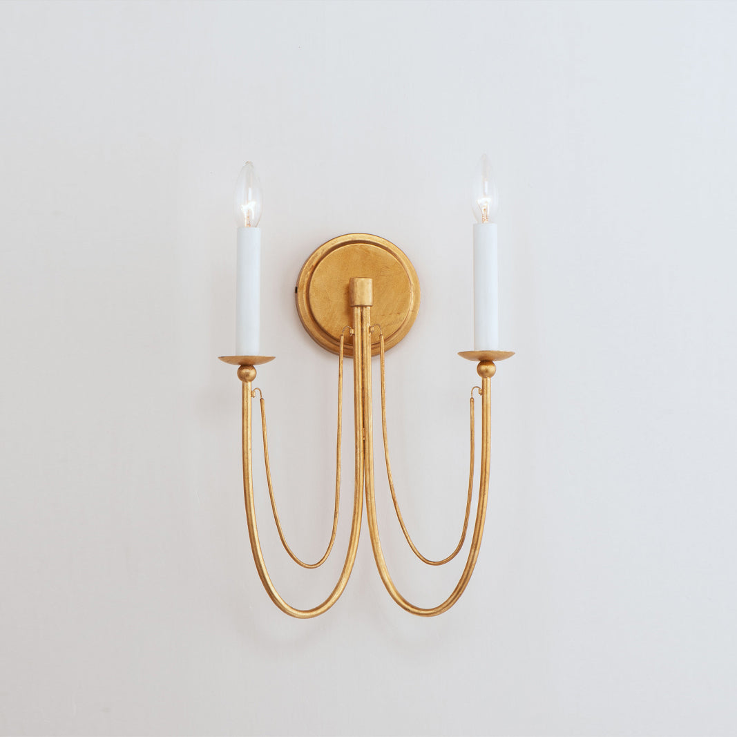 
Aursilila Iron Wall Lamp with Sculptural Shade