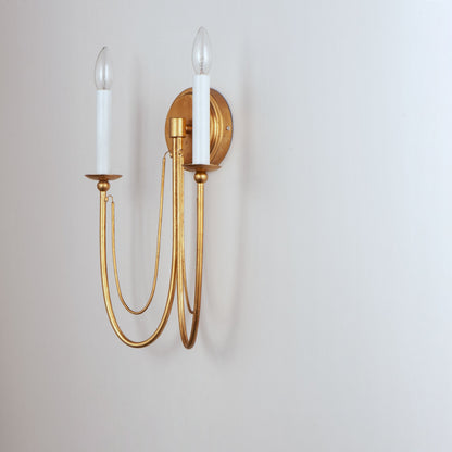 Aursilila Iron Wall Lamp with Sculptural Shade