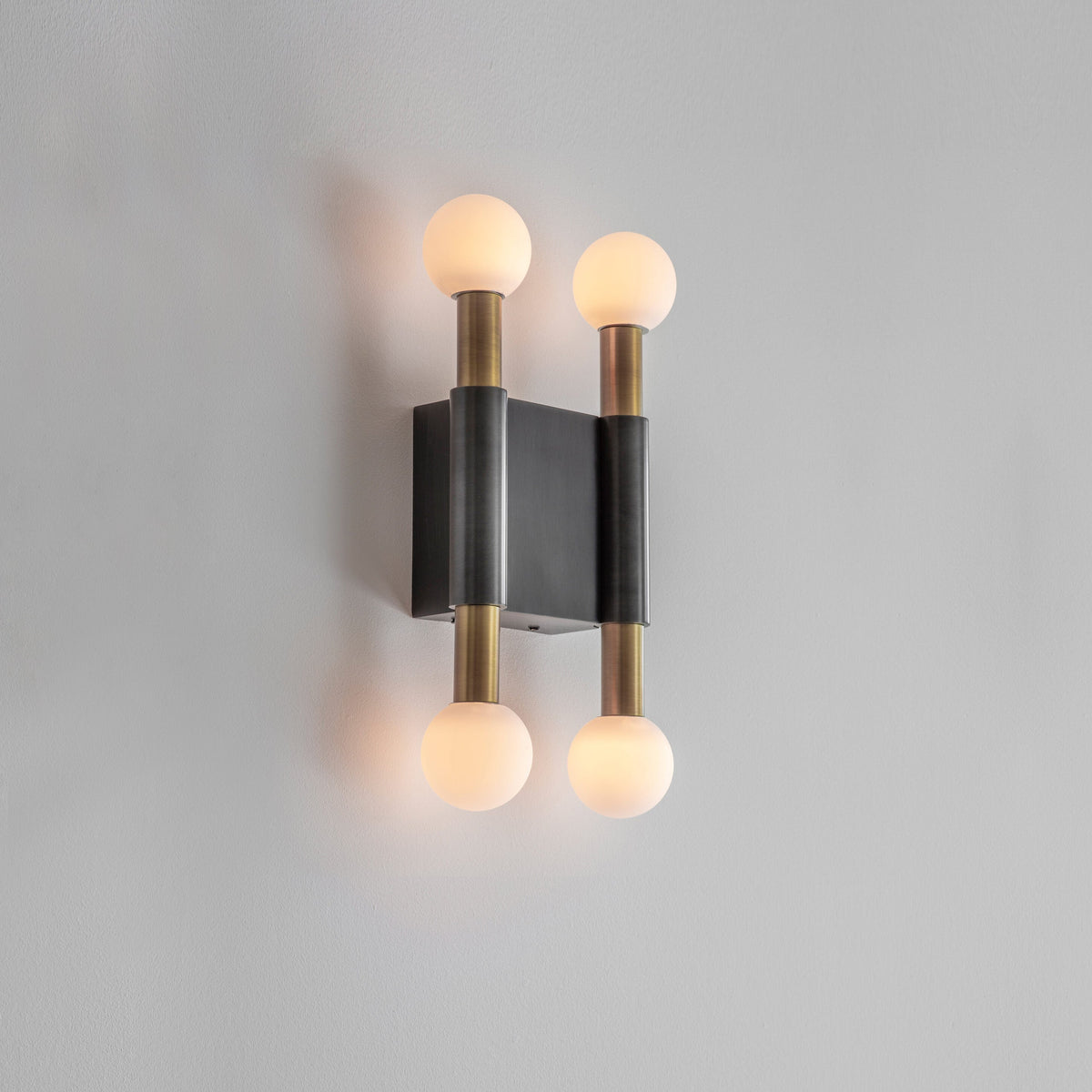 
Vomaria Brass Wall Lamp with Circular Glass Shades