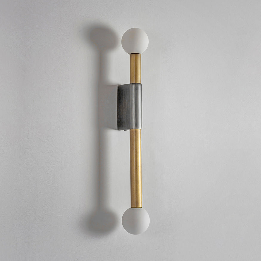 
Vomaria Brass Wall Lamp with Circular Glass Shades