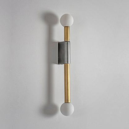 Vomaria Brass Wall Lamp with Circular Glass Shades