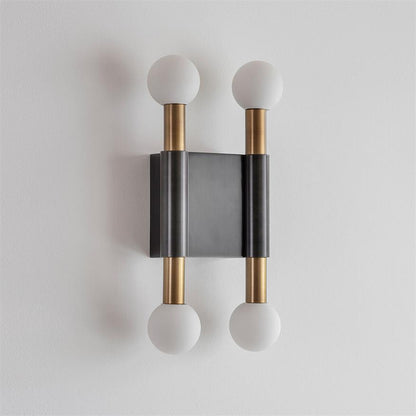 Vomaria Brass Wall Lamp with Circular Glass Shades
