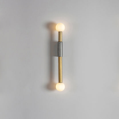 Vomaria Brass Wall Lamp with Circular Glass Shades