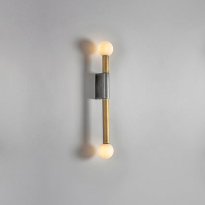 Vomaria Brass Wall Lamp with Circular Glass Shades