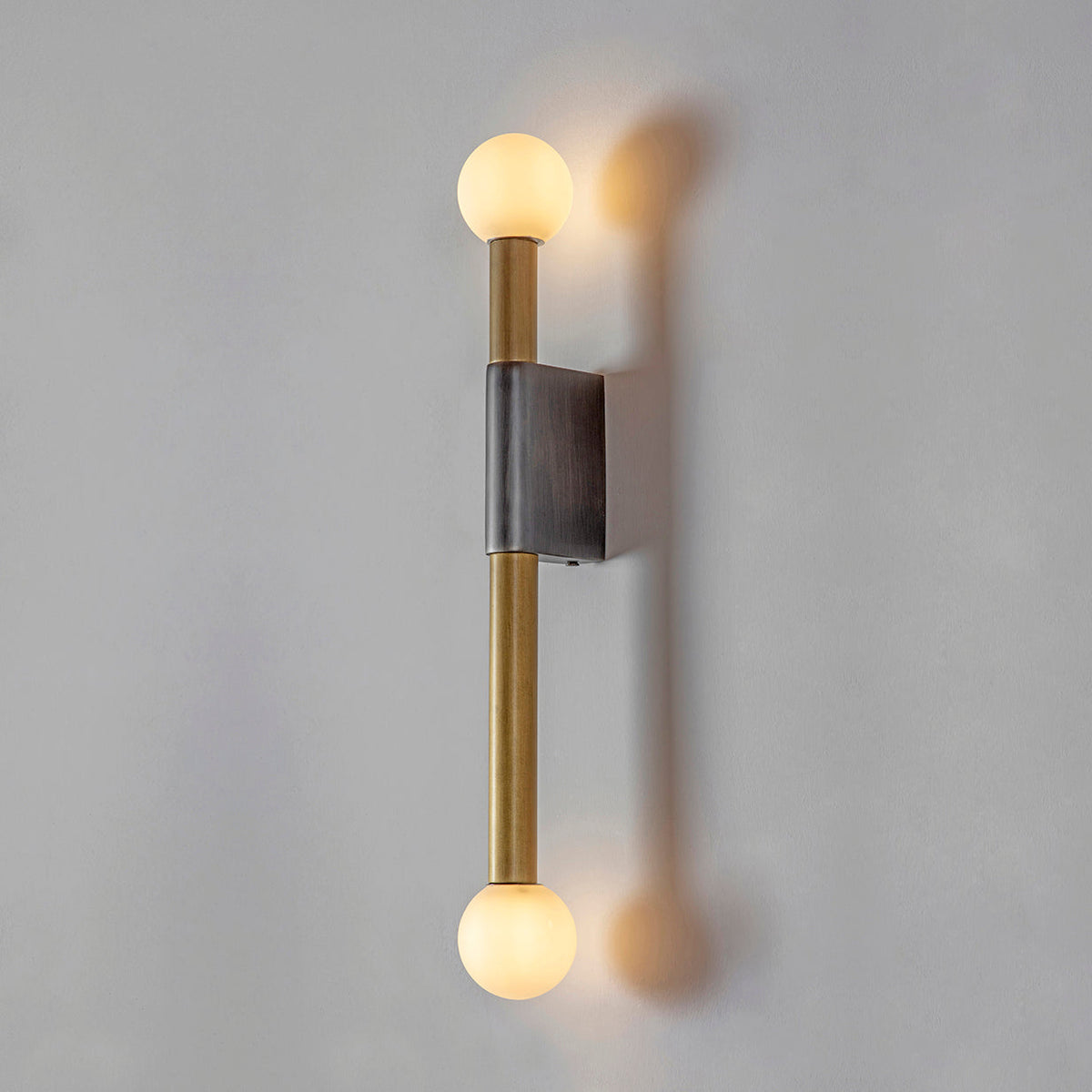 
Vomaria Brass Wall Lamp with Circular Glass Shades