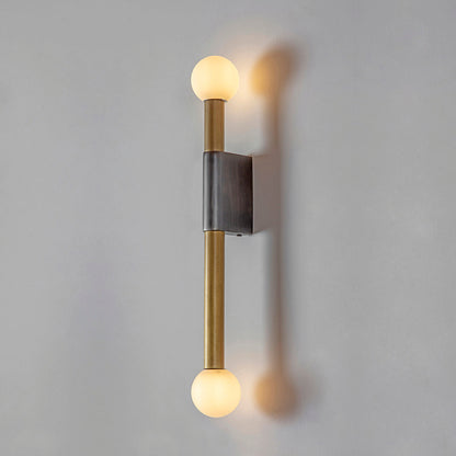 Vomaria Brass Wall Lamp with Circular Glass Shades