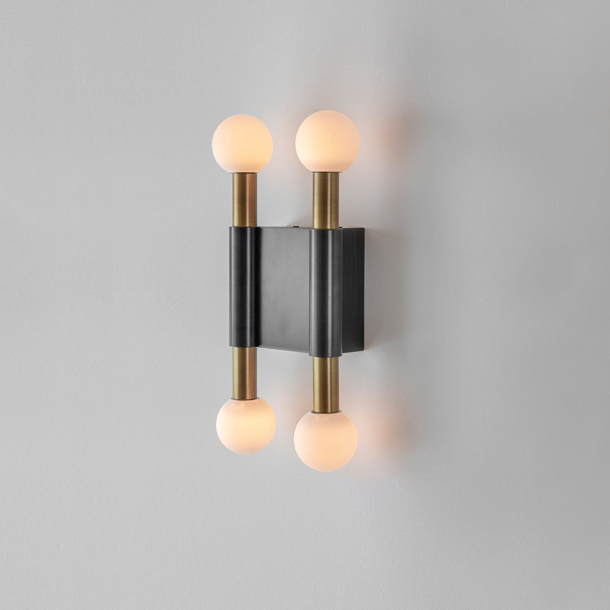 
Vomaria Brass Wall Lamp with Circular Glass Shades