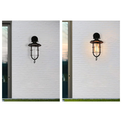 Zatheir Industrial Wall Lamp with Clear Glass Cage