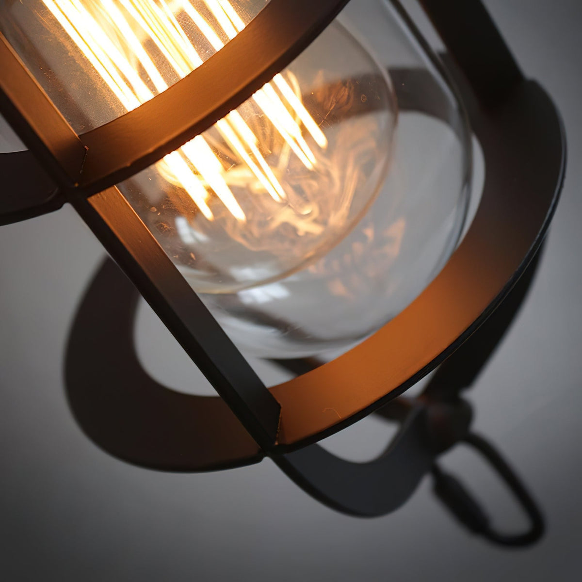
Zatheir Industrial Wall Lamp with Clear Glass Cage