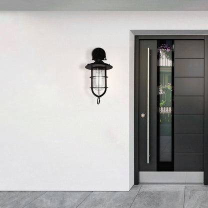 Zatheir Industrial Wall Lamp with Clear Glass Cage