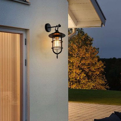 Zatheir Industrial Wall Lamp with Clear Glass Cage
