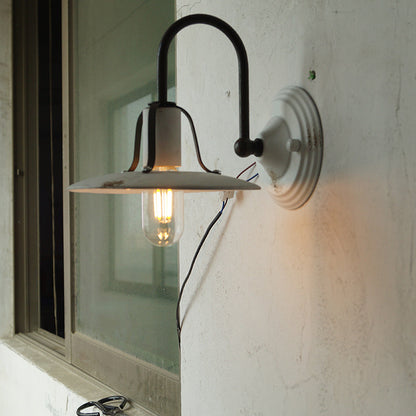 Mycaryra Wall Lamp with Solid Wood Shade and Iron Base
