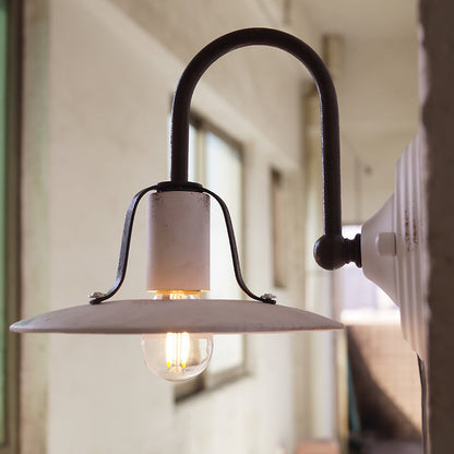 Mycaryra Wall Lamp with Solid Wood Shade and Iron Base
