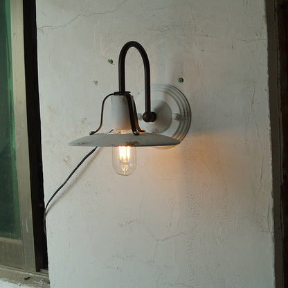 Mycaryra Wall Lamp with Solid Wood Shade and Iron Base