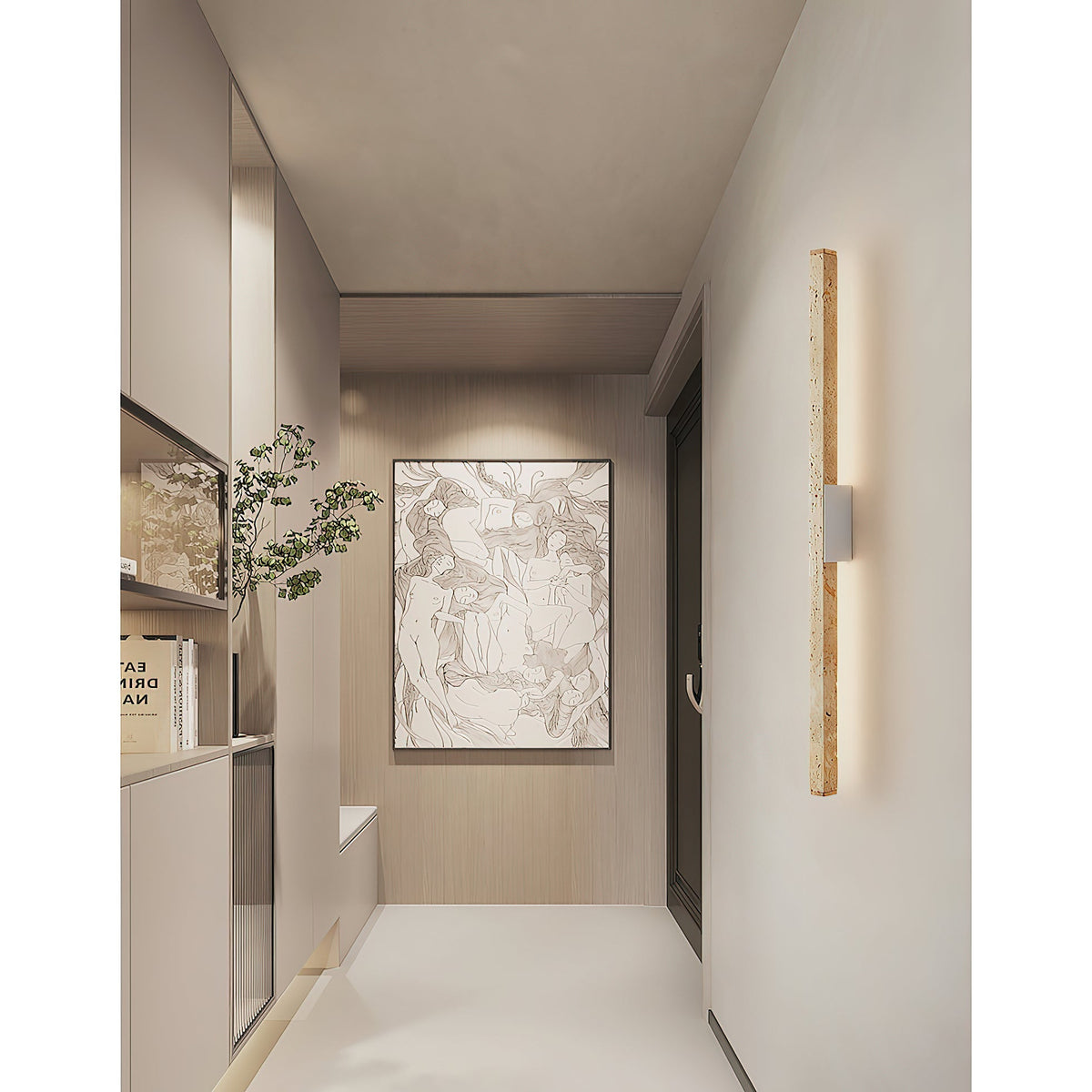 
Vivyna Slim Travertine LED Wall Lamp