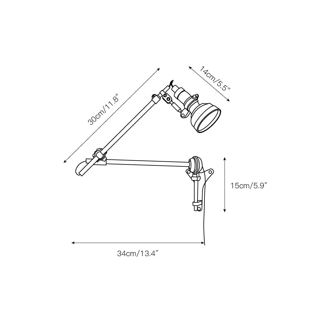 
Allirora Rocker Arm Wall Lamp in Chrome Aluminum