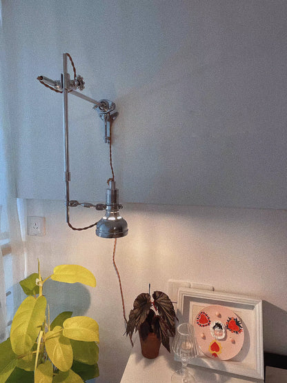 Allirora Rocker Arm Wall Lamp in Chrome Aluminum