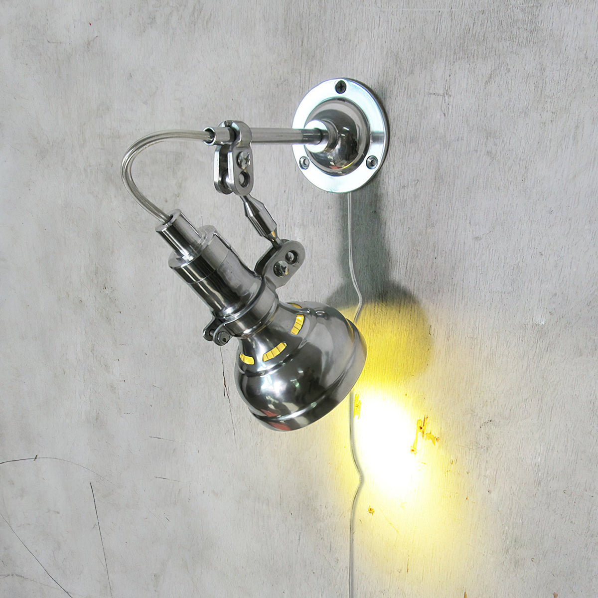 
Allirora Rocker Arm Wall Lamp in Chrome Aluminum