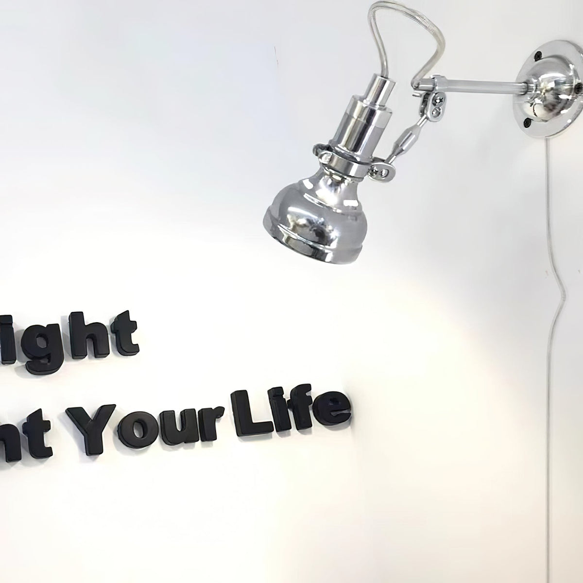 
Allirora Rocker Arm Wall Lamp in Chrome Aluminum