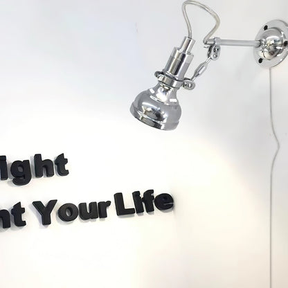 Allirora Rocker Arm Wall Lamp in Chrome Aluminum