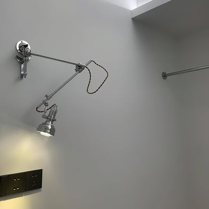Allirora Rocker Arm Wall Lamp in Chrome Aluminum