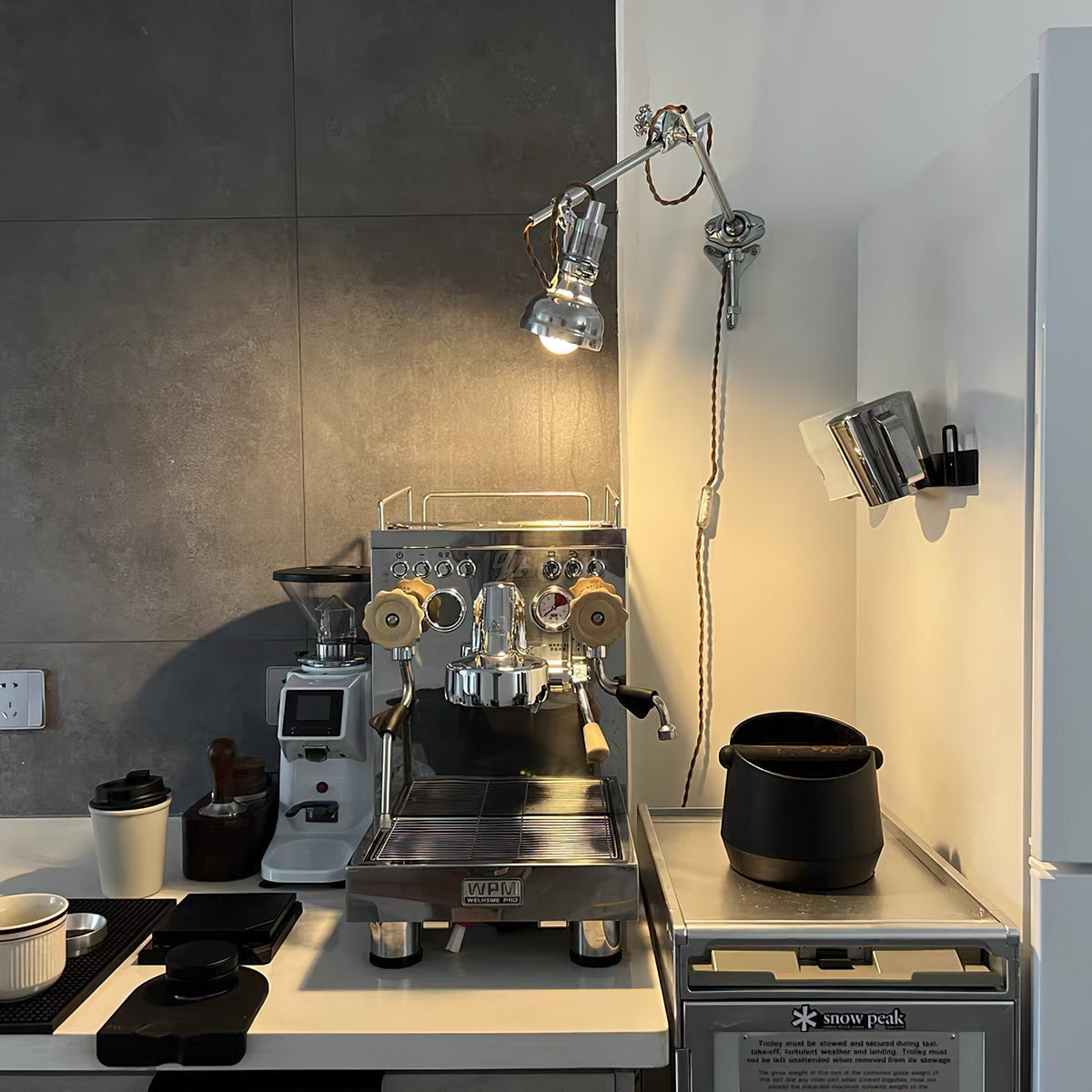 
Allirora Rocker Arm Wall Lamp in Chrome Aluminum