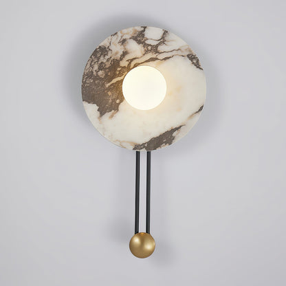 Rambla Marble Wall Lamp with Glass Orb Shade